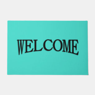 Solid Turquoise / Aqua Blue Welcome Mat
