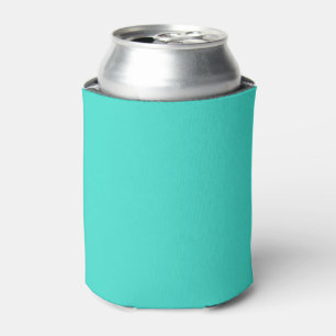 Solid turquoise aquamarine blue can cooler