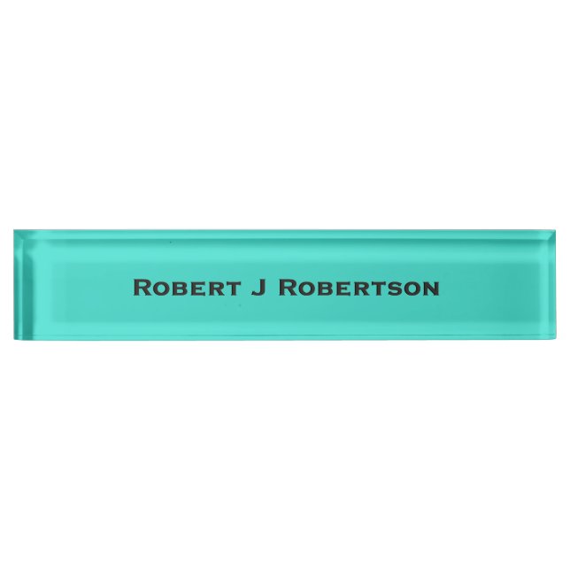 Solid Turquoise Blue Nameplate (Front)
