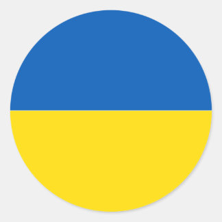 Solid Ukraine Flag Colours Classic Round Sticker