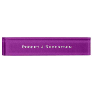 Solid Violet Personalized Nameplate