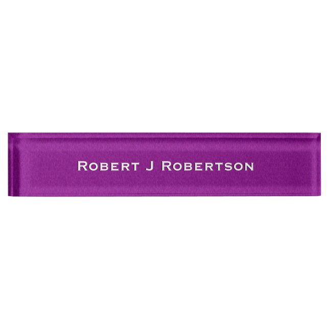 Solid Violet Personalized Nameplate (Front)