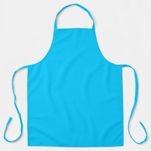 Solid Vivid Sky Blue Minimalist Plain Modern Apron