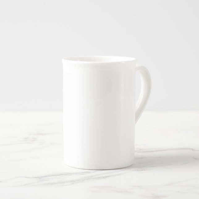 Solid White Bone China Mug (Front Right)