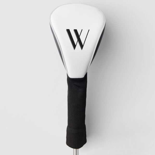 Solid White Initialized Golf Head Cover (Front)