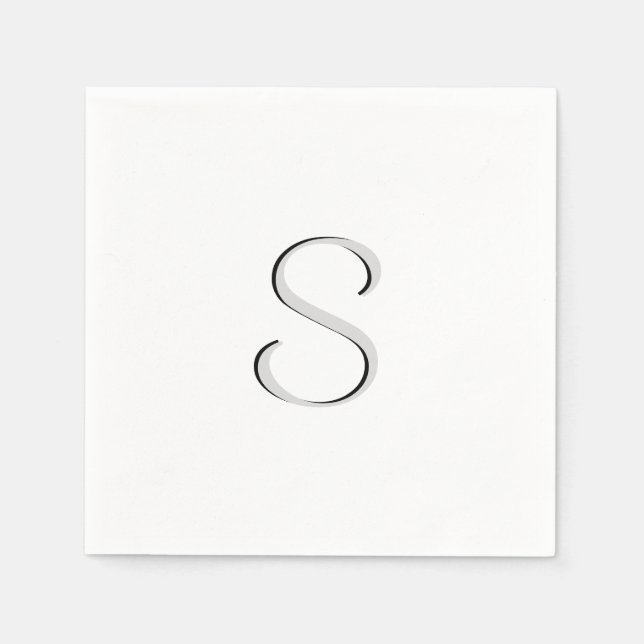 Solid White Initialized Napkin (Front)
