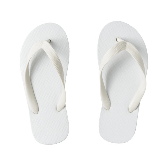 Solid White Kid's Flip Flops (Footbed)