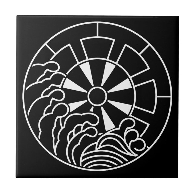 Solid white wave with Genji carriage Tile (Front)