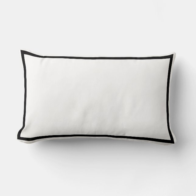 Solid White with Black, Reverse Black White Lumbar Pillow (Front)