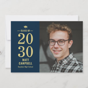 Solid Year Editable Colour Graduation Invitation