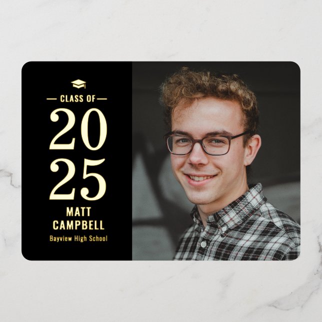 Solid Year Foil Graduation Invitation Foil Invitat (Front)