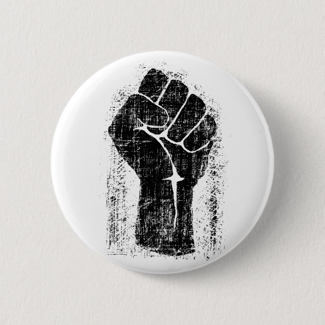 Solidarity Fist Grunge Distressed Style 2 Inch Round Button (Front)
