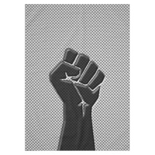 Solidarity Fist in Carbon Fibre Decor Tablecloth