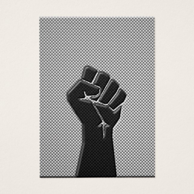 Solidarity Fist in Carbon Fibre Print Style (Front)