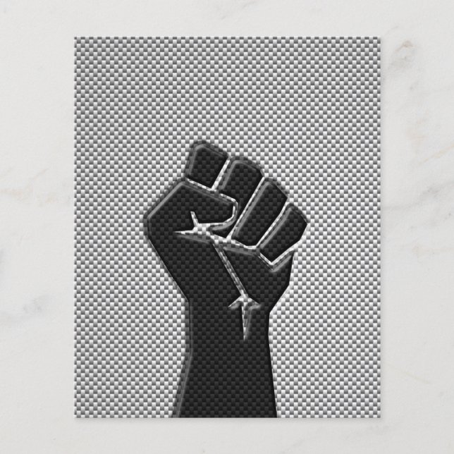 Solidarity Fist in Carbon Fibre Print Style Flyer (Front)