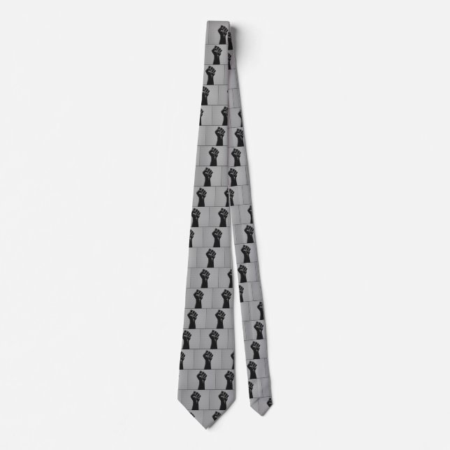 Solidarity Fist in Carbon Fibre Print Style Tie (Front)