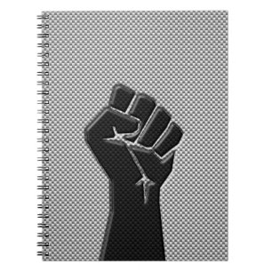 Solidarity Fist in Carbon Fibre Style Notebook
