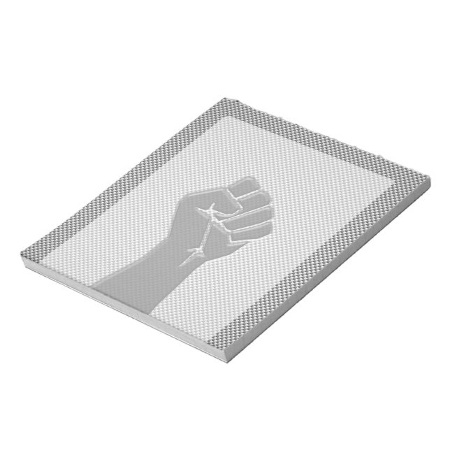 Solidarity Fist in Carbon Fibre Style Notepad (Rotated)