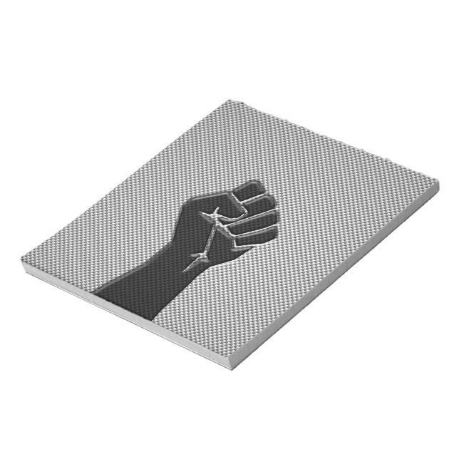Solidarity Fist in Carbon Fibre Style Notepad (Rotated)