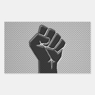 Solidarity Fist in Carbon Fibre Style Sticker