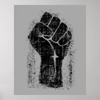 Solidarity Fist in Distressed Style