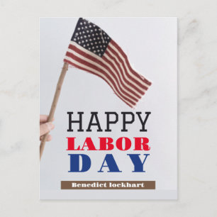Solidarity Worker Unity Labour Day Red White & Blu Holiday Postcard