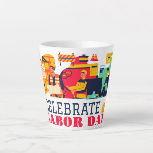 Solidarity Worker Unity Labour Day with USA flag Latte Mug