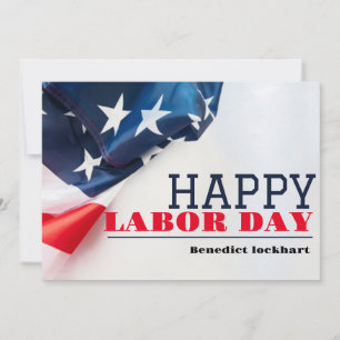 Solidarity Worker Unity Labour Day with USA flag Thank You Card