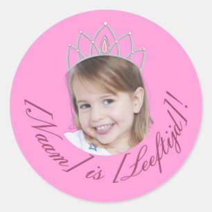 Solide Roze Prinsessen Foto Sticker