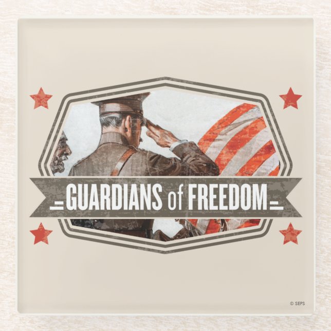 Solider-Guardian of Freedom Glass Coaster (Front)
