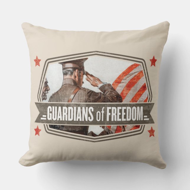 Solider-Guardian of Freedom Throw Pillow (Front)