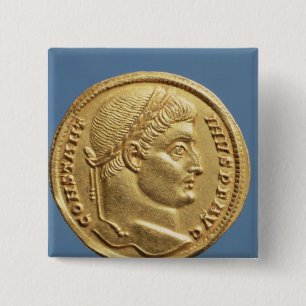Solidus  of Constantine I 2 Inch Square Button