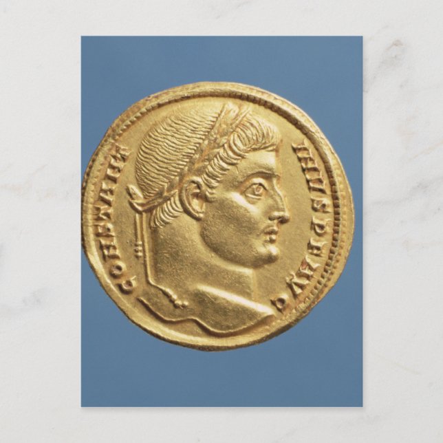Solidus  of Constantine I Postcard (Front)