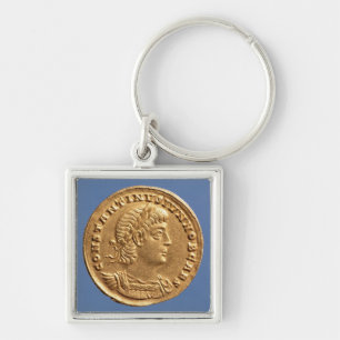 Solidus  of Constantine II Caesar cuirassed Keychain