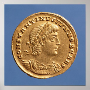 Solidus  of Constantine II Caesar cuirassed Poster