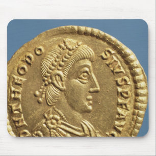 Solidus of Theodosius I the Great draped Mouse Pad