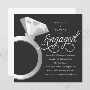 Solitaire   Custom Colour Engagement Party Invite