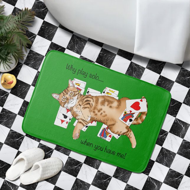 Solitaire Games Cards Cat Bath Mat (Creator Uploaded)