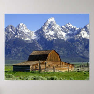 Solitary Barn at Grand Tetons Poster