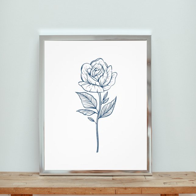 Solitary Elegance: A Single Blue Rose  Photo Print (Creator Uploaded)