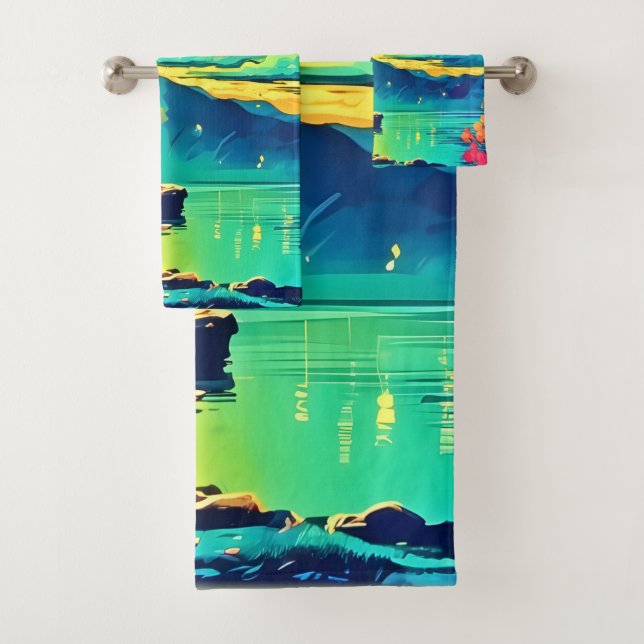 Solitary Figure at Sunset Bath Towel Set (Insitu)