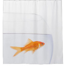 Solitary Goldfish Shower Curtain