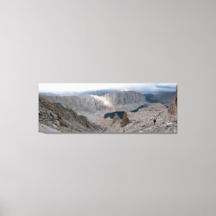 Solitary Hiker, Mountains, Lake, Fine Art Panorama Canvas Print