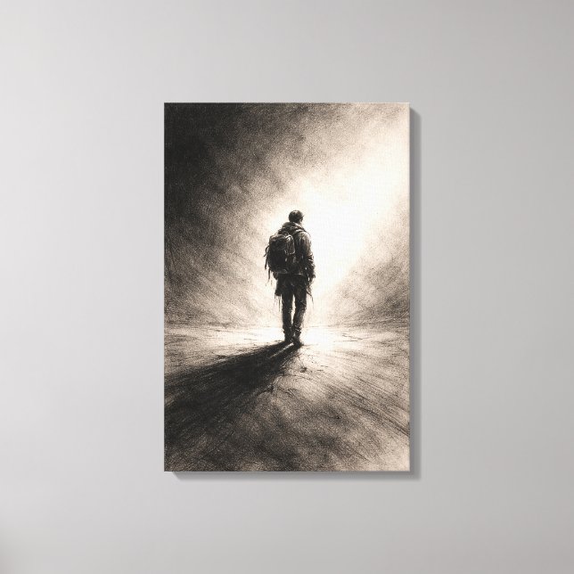 Solitary Journey Sketch Canvas Print (Front)