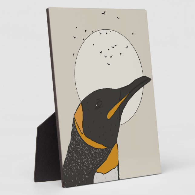 Solitary Penguin Under the Moon Plaque (Side)