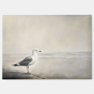 Solitary Seagull by the Shore Magnet
