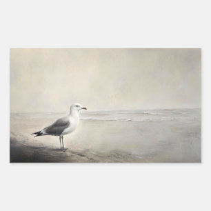 Solitary Seagull by the Shore Sticker