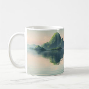Solitary Serenity: A Tree in the Sea Coffee Mug