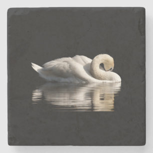 Solitary Swan Stone Coaster