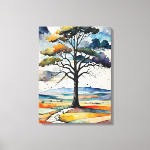 Solitary Tree: A Path Less Traveled Canvas Print